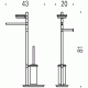 Colombo Square B9903 Стойка напольная с ёршиком, мыльницей и держателями