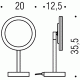 Colombo Contract B9750 Настольное косметическое зеркало с LED подсветкой 3X